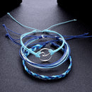 Bohemian Multilayer Bracelets A Set of Wax Rope Hollow Geometric Bracelet Ethnic jewelry