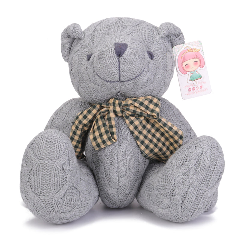 14 Inch Teddy Bear Stuffed Animal Knitting Plush Toy Adjustable Joint Kids Christmas Birthday Gift