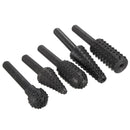 5pcs 1/4 Inch Shank HSS Rotary Burr Set Woodworking Tool
