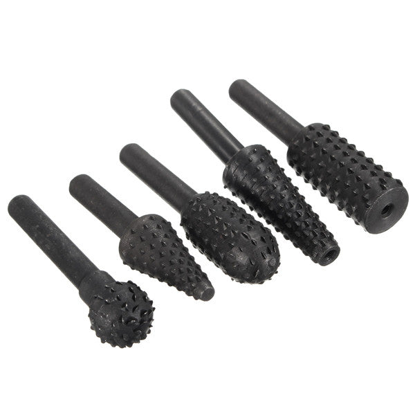 5pcs 1/4 Inch Shank HSS Rotary Burr Set Woodworking Tool