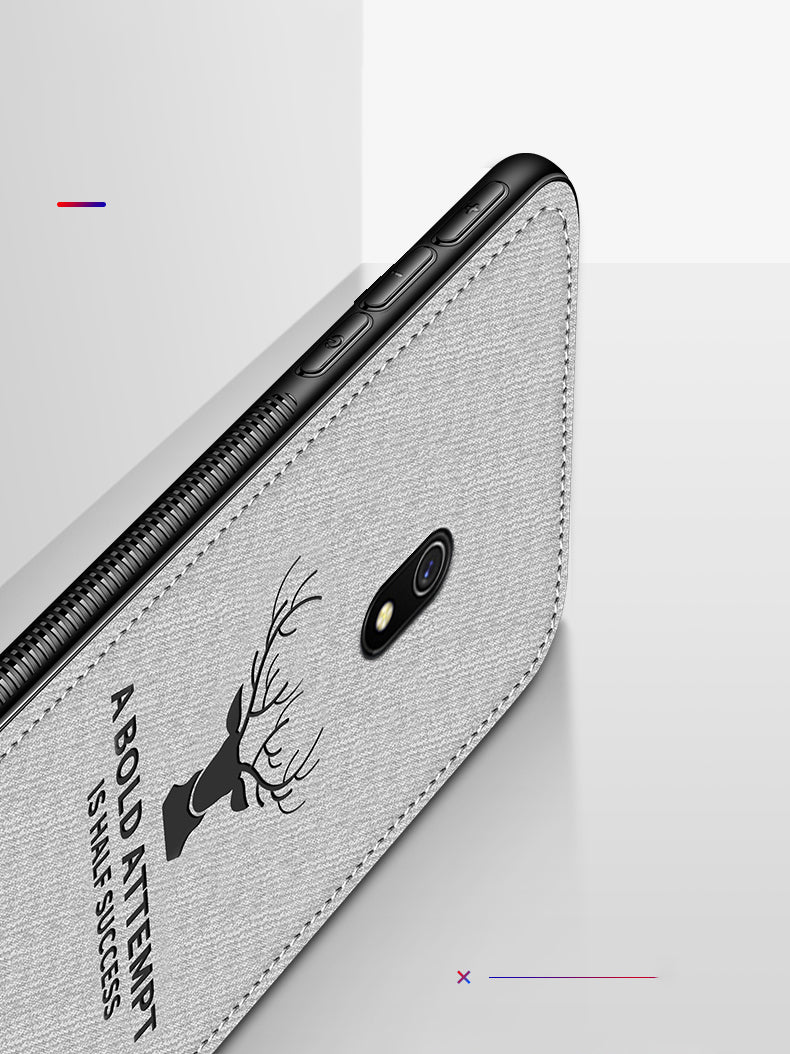 For Xiaomi Redmi 8A Bakeey Deer Luxury Canvas Cloth Shockproof Anti-fingerprint Protective Case
