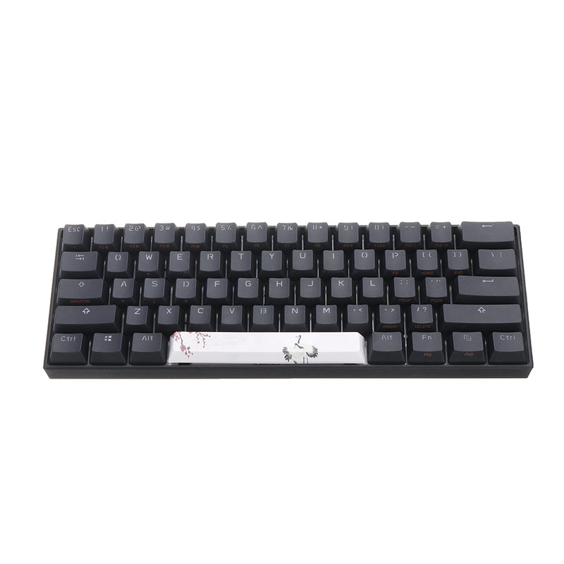 Five-sided Dyesub PBT Red-Crowned Crane Space Bar 6.25u Novelty Keycap for Anne pro 2