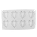 8 Grids Diamond Heart Dessert 3D Cake Mold Art Mousse Silicone Mould