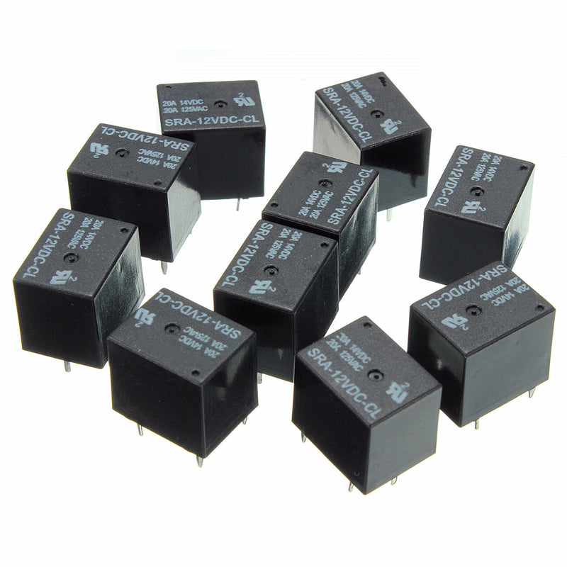 50pcs 5 Pin Relay 12V DC 20A Coil Power Relay SRA-12VDC-CL