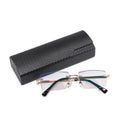 TR90 Ultra-light Fashion Frameless Trimmed Double-glazed Presbyopic Glasses with Blue-light Protection for Men and Women Comfort Metal Reading Glasses