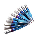 Drillpro 10pcs 0.1/0.2/0.3/0.4mm 10 Degree Flat Bottom PCB Engraving Bit Blue NANO Coated Carbide CNC Router Tool