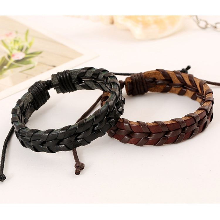 Fashion Personality Handmade Woven Leather Multi-layer Stitching Leather Bracelet