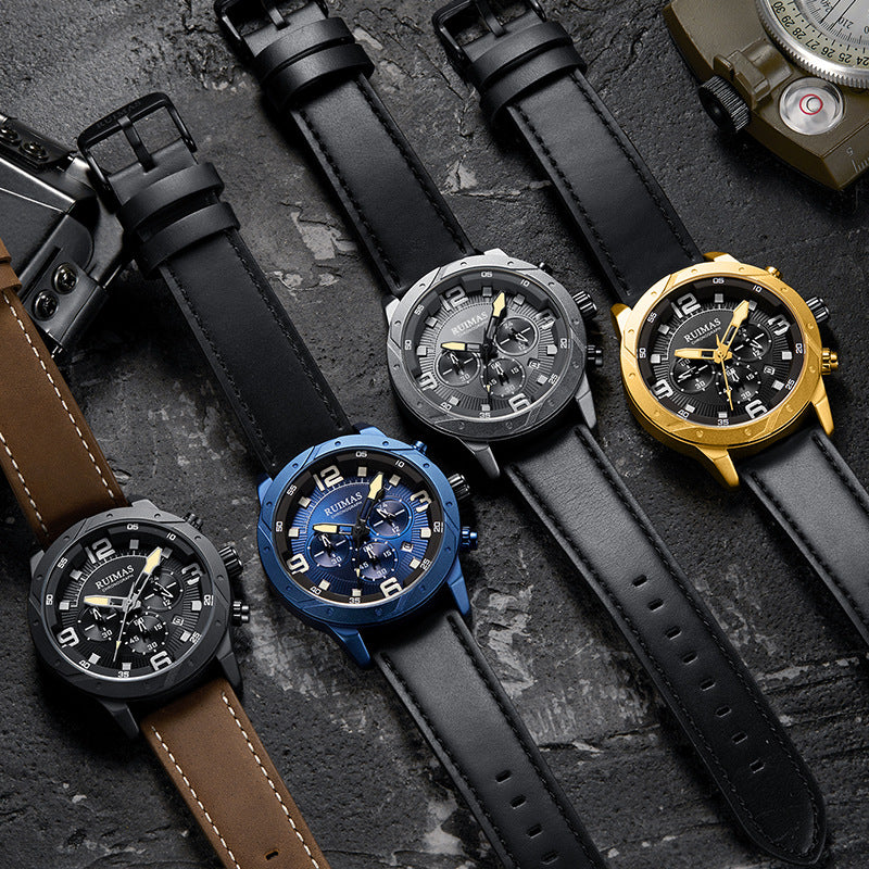 RUIMAS 595 Fashion Men Watch Chronograph 3ATM Waterproof Luminous Display Quartz Watch