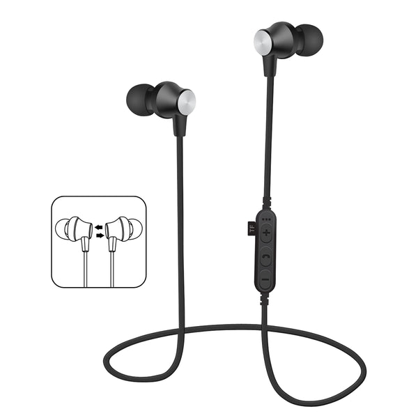 Mykind T2 bluetooth Earphone Magnetic Adsorption Heavy Bass TF Card Sports Headphone Earbuds