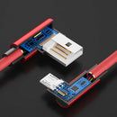 Bakeey 0.25/1M/2M 2.4A Double Elbow Braided Micro USB To USB Fast Charging Data Cable for Mobile Phone