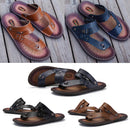 Summer Men Large Size Two Wear Clip Toe Leather Sport Beach Casual Shoes Sandals