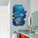 3D Seafloor Ocean Wall Stickers Home Decor Mural Art Removable Ocean World Decor Sticker