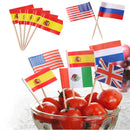 Honana 50 Pcs/Lot Flag Fruit Toothpick Paper Flag Food Picks Cake Toothpicks World-Cup Fruit Sticks