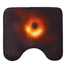 3Pcs Bath Mat Pedestal Non Slip Toilet  Lid Black Cover Shower Bathroom Rug Set Carpet