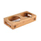 Double Pet Dog Bowl Stainless Steel Pet Bowl Bamboo Bottom Food Water Dual-use Pet Bowl