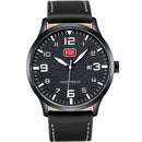 MINI FOCUS MF0158G Ultra Thin Casual Style Men Watch Date Display Leather Strap Quartz Watch