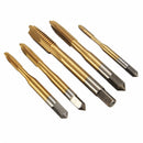 5pcs M3-M8 HSS Spiral Point Tap Straight Flute Metric Titanium Machine Screw Tap