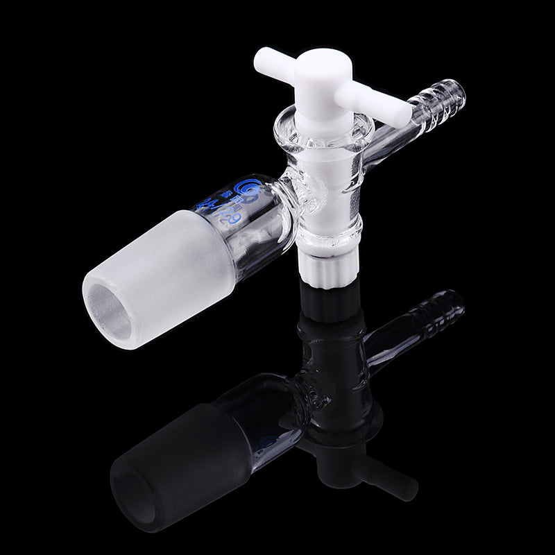 24/29Glass Adapter VacuumFlowControlAdapterwithPTFEStopcockMaleGroundJointtoStraightHoseConnection