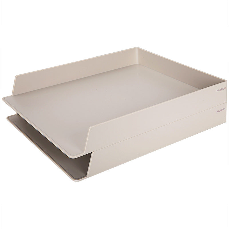 NUSIGN NS021 Stackable 2 Layers File Tray Holder Desktop Books Storage Rack Box Organizer Office Supplies