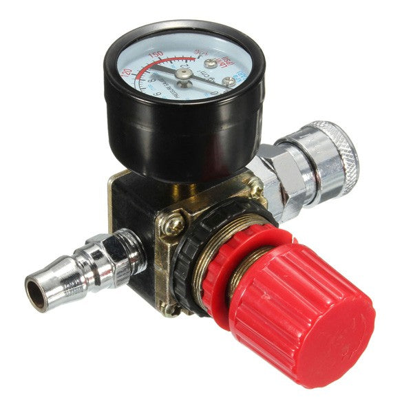 140PSI 1/4 Inch Air Pressure Regulator Relief with Gauge Hose Quick Release Compressor Fitting