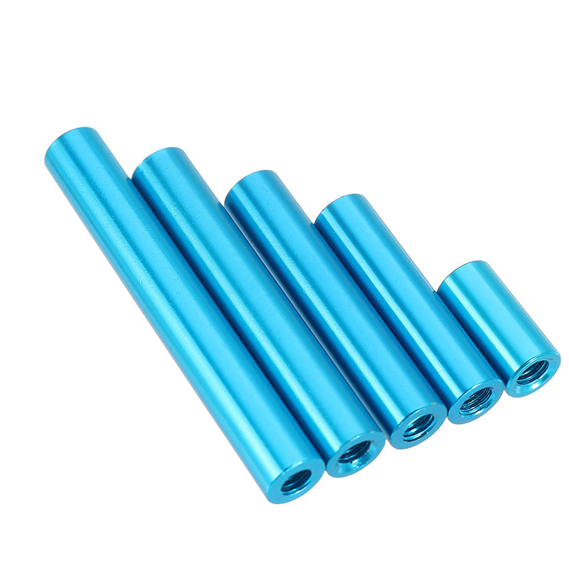 Suleve M3AR7 M3 Aluminum Alloy Standoff Studs 10-35mm Blue Round PCB Board Spacers Standoffs 10pcs