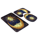 180x180cm Sun Bathroom Waterproof Polyester Fabric Shower Curtains With 12 Hooks + Toilet Mat Rug