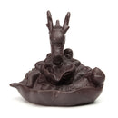 Ceramic Backflow Incense Cone Burner Stick Holder Dragon Lotus Pond Fragrance Fragrant Censer Decor