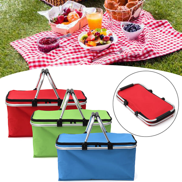 30L Large Folding Insulated Thermal Cooler Bag Picnic Camping Lunch Storage Baskets