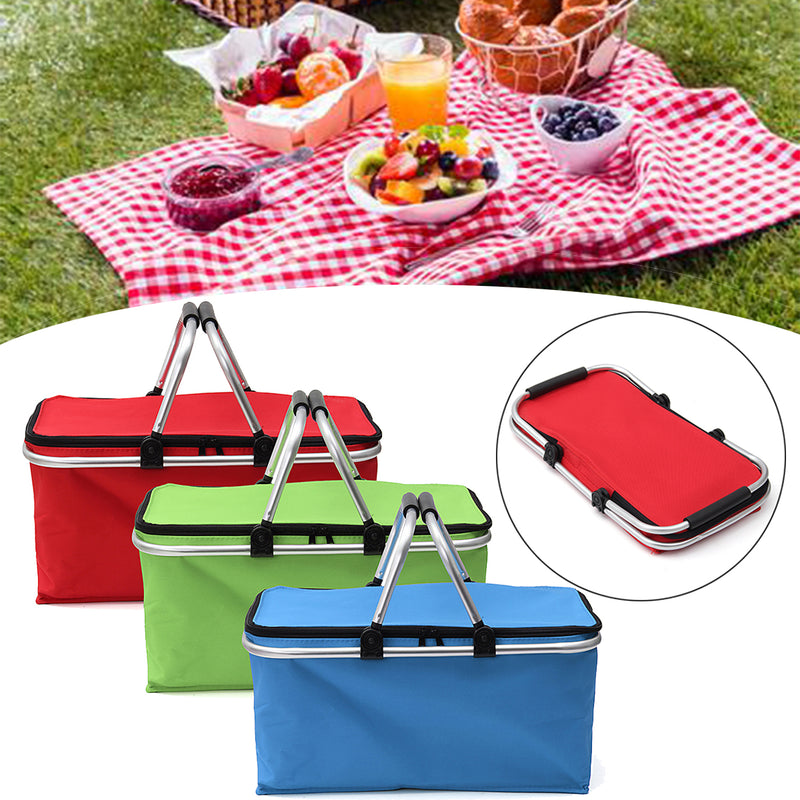 30L Large Folding Insulated Thermal Cooler Bag Picnic Camping Lunch Storage Baskets