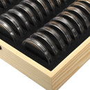 Coin Display Holder Storage Box Wooden Case With 30Pcs 51.5mm Round Slab Certified Capsules