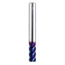 Drillpro HRC60 5/6/8mm 4 Flutes Milling Cutter Blue NACO Coated Tungsten Carbide Milling Cutter CNC Tool