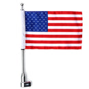 Motorcycle Rear Flag Pole Bike Luggage Rack Mount American Skull USA For Honda