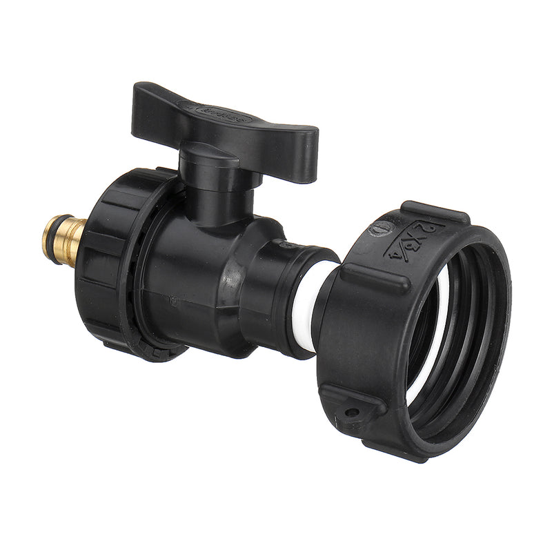 S60x6 3/4'' IBC Tank Drain Adapter Nozzle Thread Outlet Tap Water Connector Replacement PP Ball Valve Fitting Parts for Home Garden
