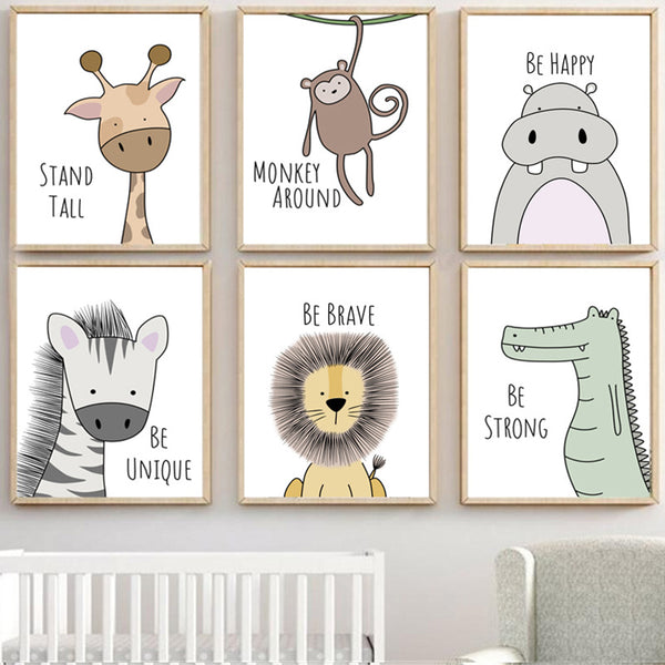 Cute Animal Home Decorations Room Canvas Print Picture Wall Art Painting Xmas Gift
