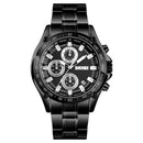 SKMEI 1393 Stainless Steel Business Style Waterproof Date Display Men Wrist Watch Quartz Watches
