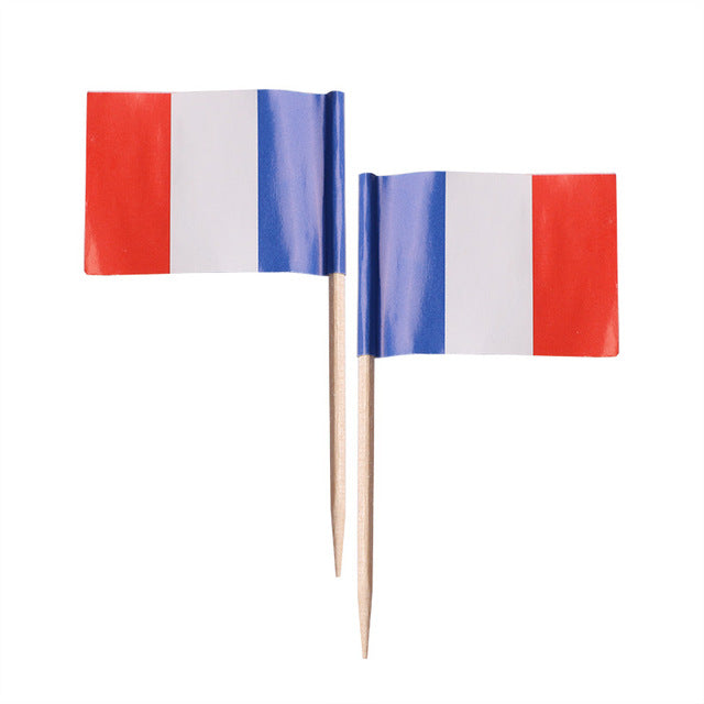 Honana 50 Pcs/Lot Flag Fruit Toothpick Paper Flag Food Picks Cake Toothpicks World-Cup Fruit Sticks