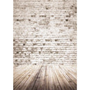 5x7FT Retro White Grey Brick Wall Wood Photography Background Valentine Backdrop Decorations