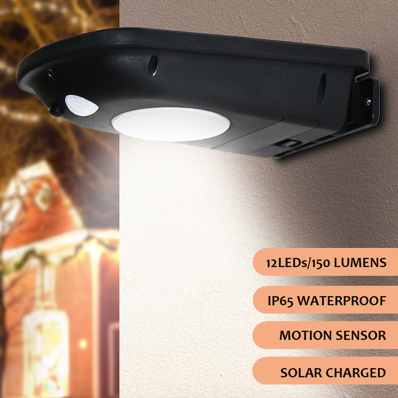 Solar Power 12 LED Wall Light for Outdoor Garden Lamp Waterproof IP65