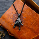 Retro Hip Hop Titanium Steel Punk Rock Gesture Pendant Necklace