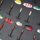 ZANLURE 30pcs Metal Fishing Lure Minnow Poper Pike Salmon Bait Bass Trout Fish with Hook
