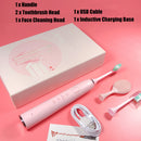 Inductive Charging Sonic Electric Toothbrush Oral Electronic Power Toothbrushes Remove Plaque Teeth Whitening for Kids Adults 3 Replaced Toothbrush Head