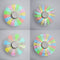 5pcs Geekcreit DIY Round Triangle LED POV Rotation Hand Spinner SMD Learning Kit