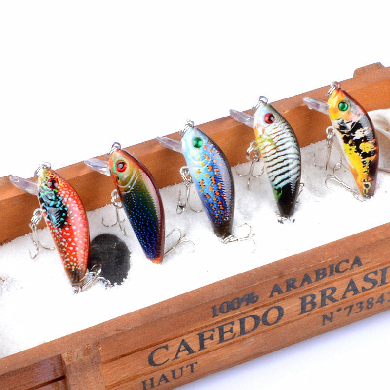 ZANLURE 5PCS 5CM 3.8G Fishing Lures Wobblers Painting Series Fishing Topwater Artificial Hard Baits