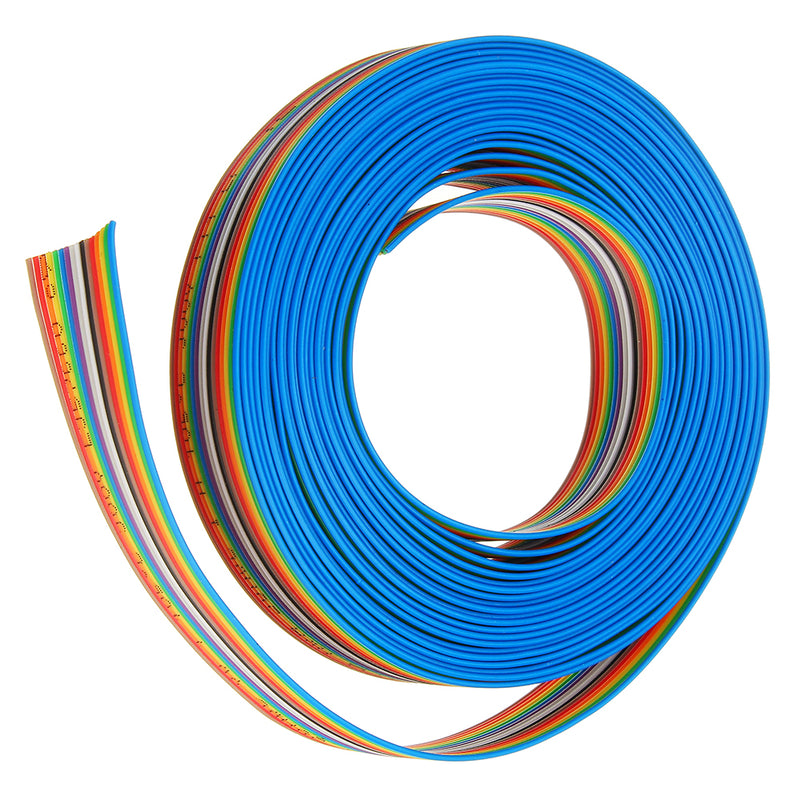 3pcs 5M 1.27mm Pitch Ribbon Cable 16P Flat Color Rainbow Ribbon Cable Wire Rainbow Cable