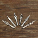 Retro Goose Feather Quill Pen Metal Nib Dip Writing Black Ink Set Collectable