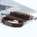Retro Handmade Weaving Bracelet Set DIY Hemp Rope Bracelet 4 Pieces For Men