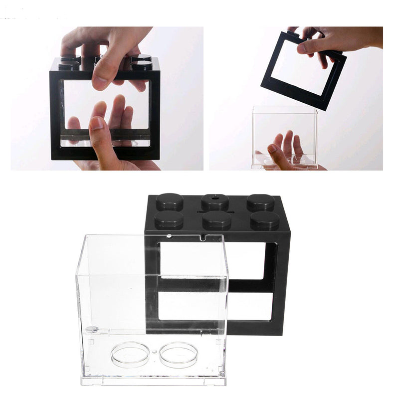 Mini USB LED Light Clear Fish Tank Mini Aquarium Box Bettas Office Desktop Decor