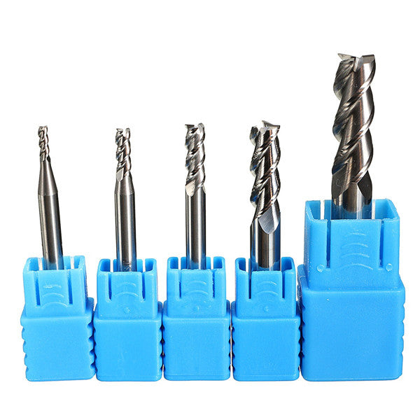 5pcs 2 3 4 6 8mm 3 Flutes Tungsten Carbide End Mill Cutter Bits
