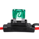 Inline Blade Car Fuse Holder Weatherproof 8AWG Wire with Max 30A AMP Green Fuse