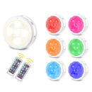 6pcs 11 LED Wireless Under Cabinet Wardrobe Light Remote Control Night Lamp 16 Colors Lighting